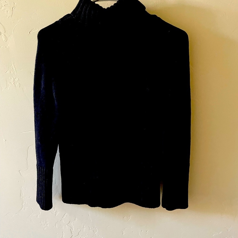 POSTCARD Women’s Chunky Knit Merino Wool Turtleneck Sweater, Black, W’s Small